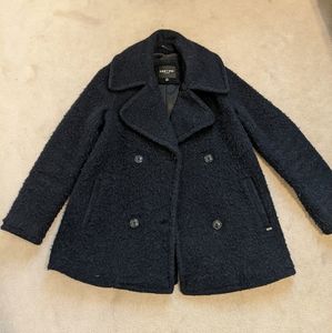 Obey fluffy brushed navy coat